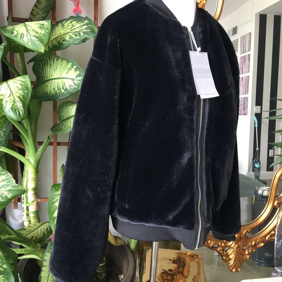 Zara Jackets & Coats | Bnwt Zara Black Fur Baseball Jacket Coat Mens